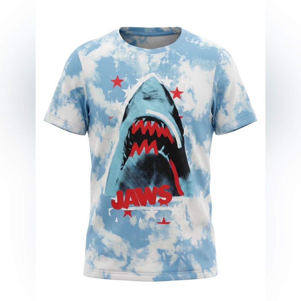 Jaws Blue Tie-Dye Kids T-Shirt -New!